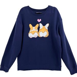 BoxLunch Corgi Graphic Sweatshirt X-Large Novelty Comfort Cute Lounge Relax